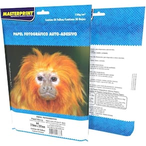 Papel Fotográfico A4 Glossy Adesivo 130g 50 fls Masterprint