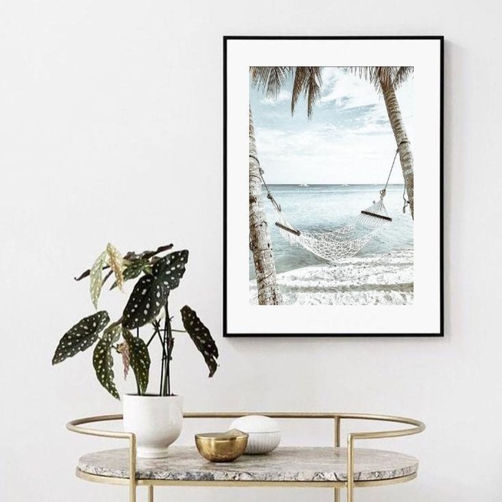 Quadro Rede Na Praia - 60X48Cm