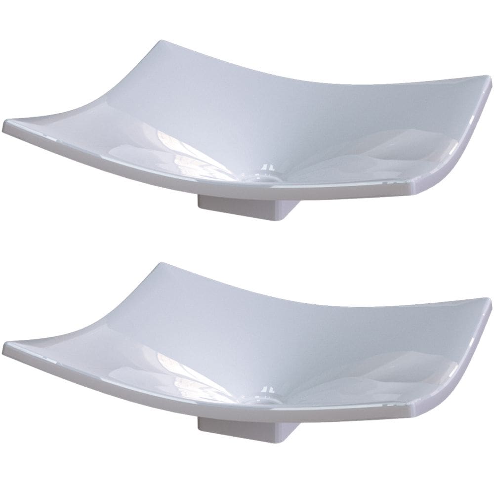 Kit 02 Cubas de Apoio Para Banheiro Lavabo C01 Folha F44 Branco - Lyam Decor