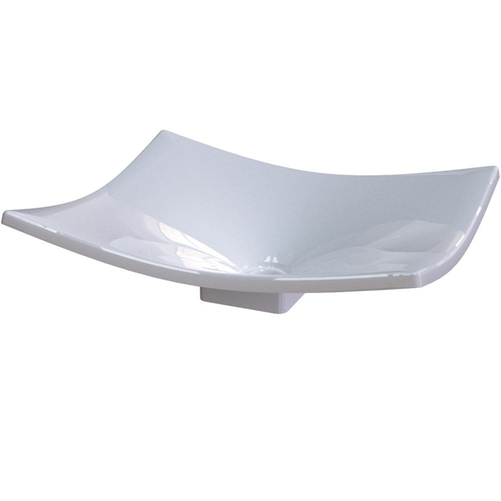 Cuba de Apoio Para Banheiro Lavabo C01 Folha F44 Branco - Lyam Decor