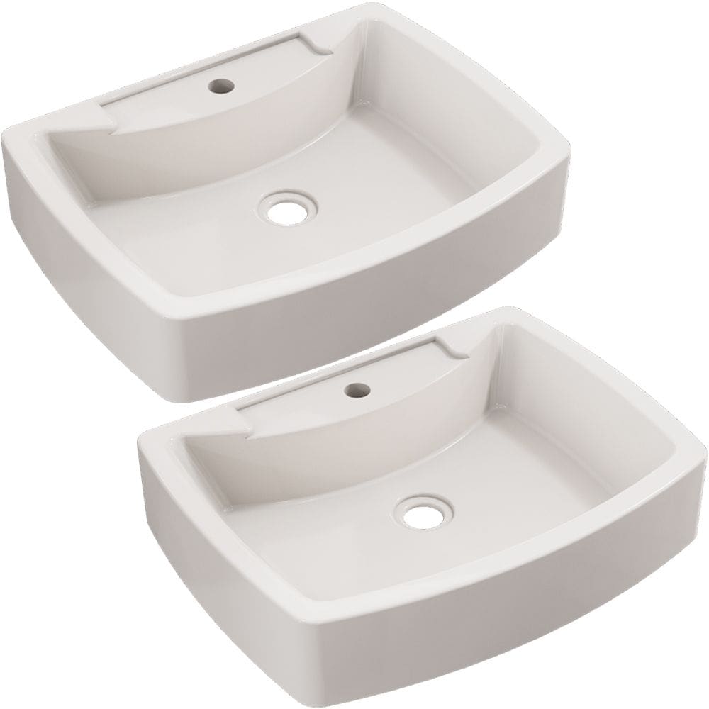 Kit 02 Cubas de Apoio Retangular Para Banheiro Lavabo C01 RT50 Bege - Lyam Decor