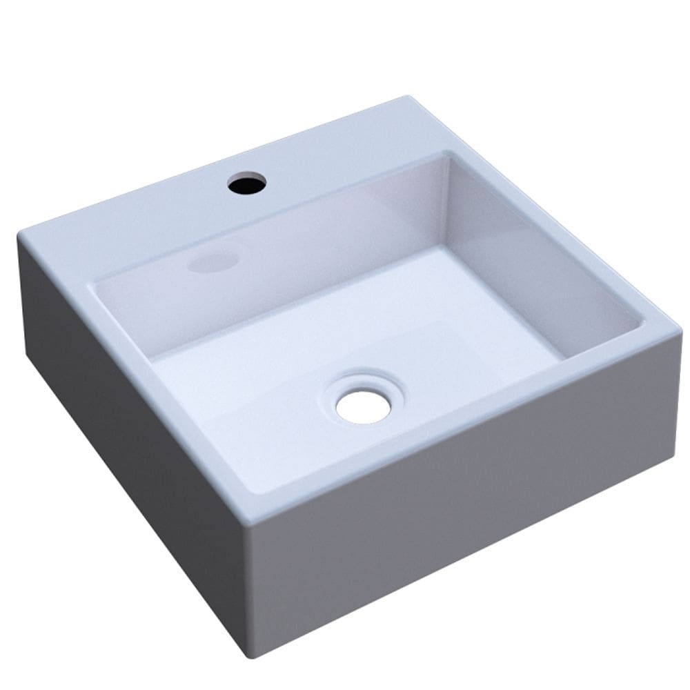 Cuba De Apoio Para Banheiro Quadrada Q355 35x35cm C01 Branco - Lyam Decor