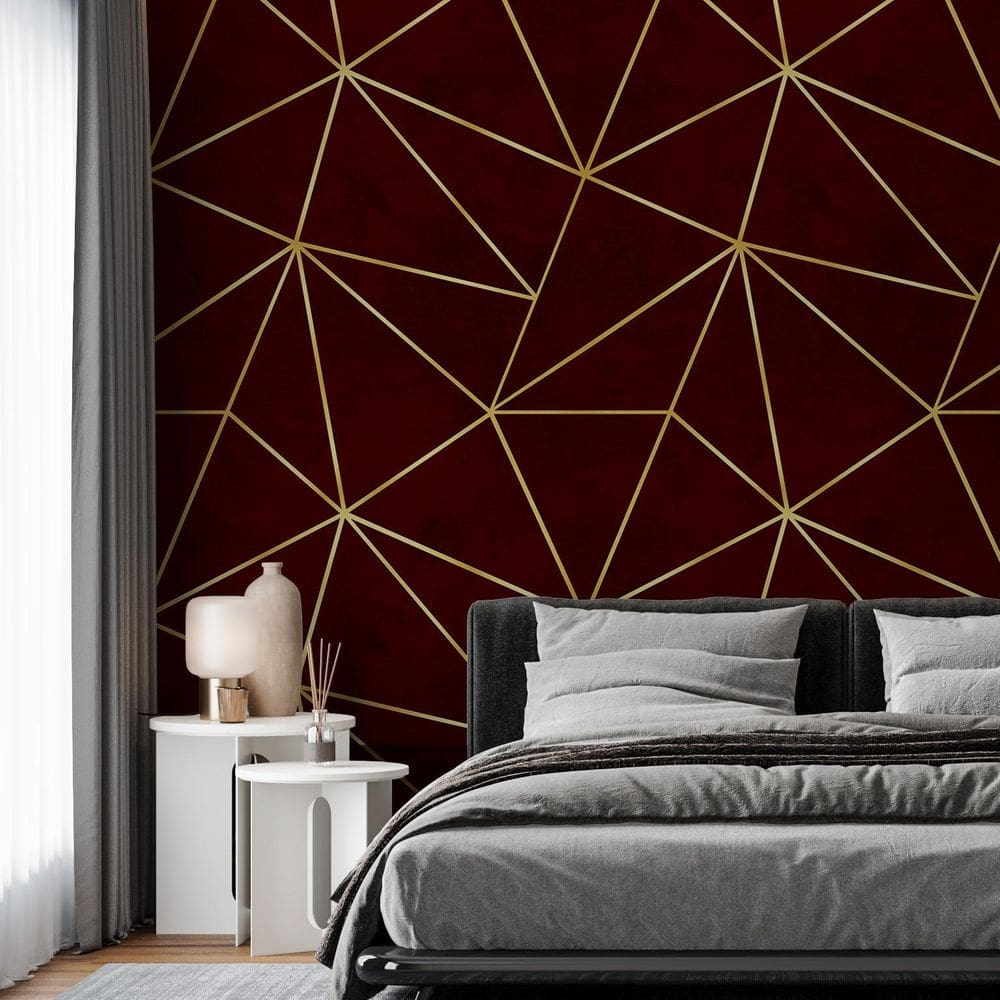 Kit 6 Rolos Papel De Parede Adesivo Zara Vermelho Dark 3,0M