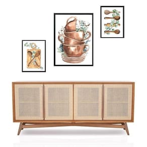 Set 3 Quadros Cozinha - Folhinhas