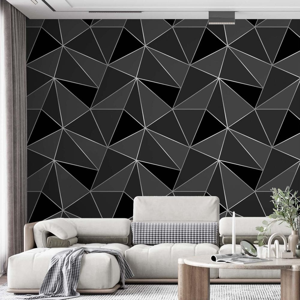 Kit 9 Rolos Papel De Parede Adesivo Zara Tons De Preto 3,0M