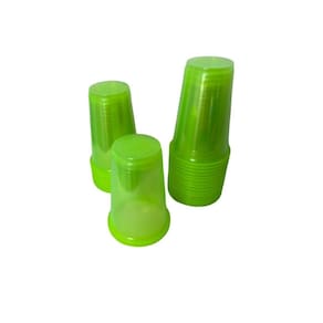 Copo Plástico 300Ml Biodegradável Crystal Neon Verde 25Un