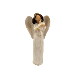 Anjo Barroco Com Bebê Estátua Decoração 10X5X3Cm