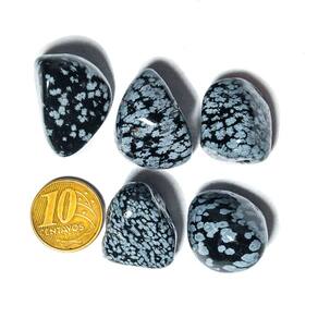 05 Obsidiana Flocos de Neve Rolado Pedra G 30 a 45mm Tipo A