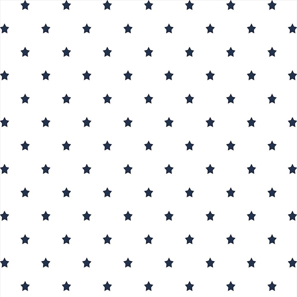 Kit 9 Rolos Papel De Parede Adesivo Poá Estrela Azul 3,0M