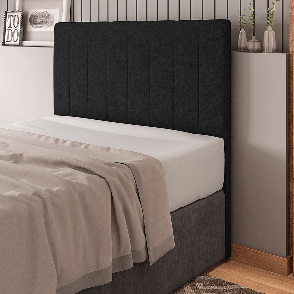 Cabeceira Cama Box Casal Ivana 140cm Linho Preto - Abmaza