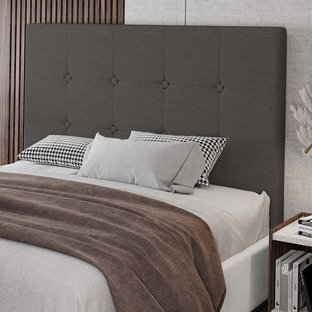 Cabeceira Cama Box Casal Queen Size Luana 160cm Linho Cinza - Abmaza
