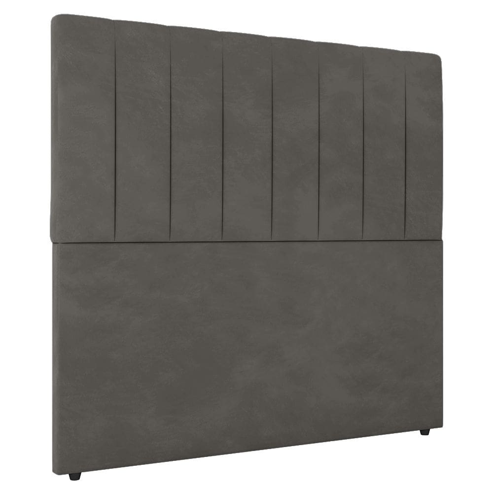 Cabeceira Cama Box Solteiro Ivana 90cm Veludo Cinza - Abmaza