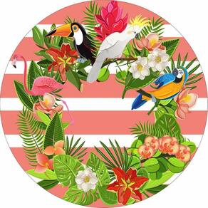 Painel Redondo 3D Sublimado Tropical Frd-2604
