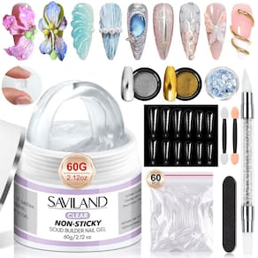 Gel de Unhas Saviland Solid Builder para Arte de Unhas com Acessórios 60 Unhas 60g