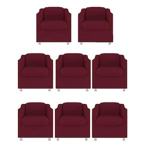 Kit 8 Poltronas Decorativa Reforçada Recepção Clinica Salão Suede Marsala