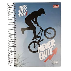 Caderno Espiral Grande Universitário 16 Matérias Vibe Feminino/Masculino (Á escolher) 256 Folhas Capa Dura Tilibra