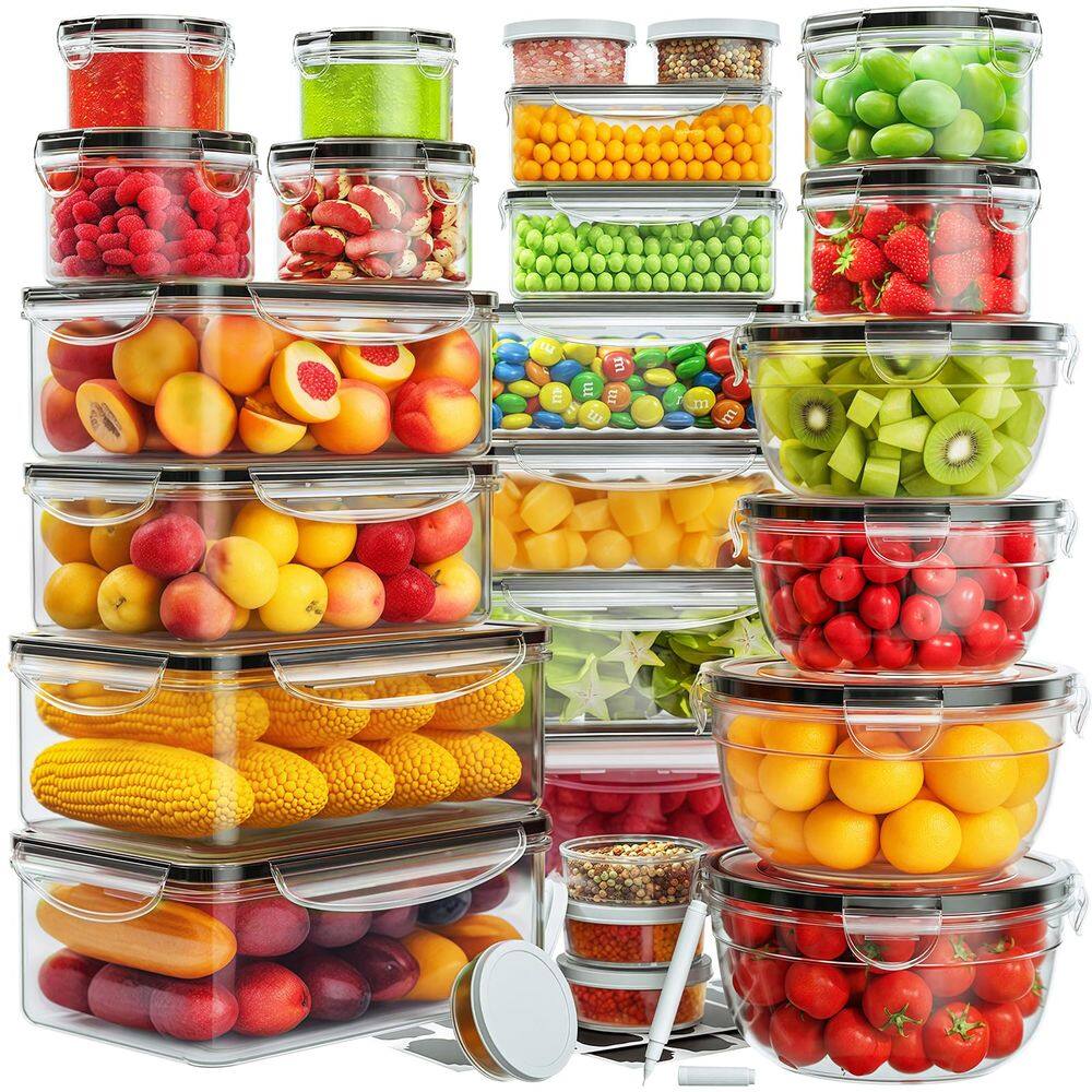 Recipientes de armazenamento de alimentos JSCARES Airtight 46 unidades com tampas