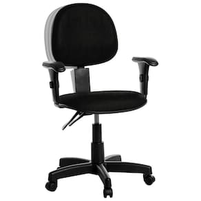 Cadeira Escritorio Executiva Back E Braço Em Crepe Preto