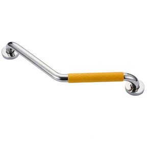 Barra Apoio Angular 25X25cm Aço Inox Borracha Antiderrapante Gestante Criança PCD Idoso