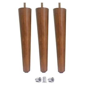 Kit 3 Pé Palito 25Cm Sofá Mesa Marrom Claro + Bucha