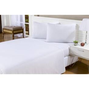 Kit 2 Lençol Casal Queen Avulso Sem Elástico Branco