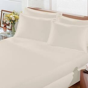 Lencol Avulso Casal Com Elastico Malha Image Creme Bouton