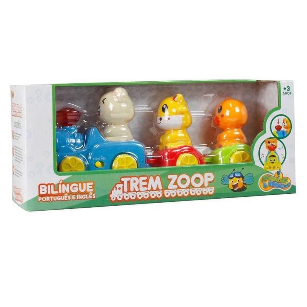 Trenzinho Didático Bilíngue Zoop Toys com Som e Luz ZP00120