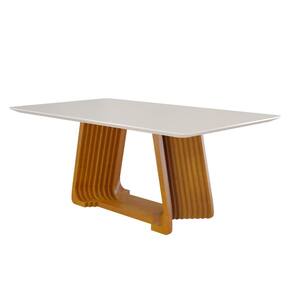 Mesa de Jantar Moderna Madeira Maciça com Vidro 1,80x0,90m - Turmalina - Harmonia Salas