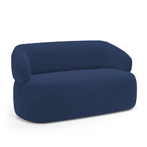 Sofá Orgânico 03 Lugares Living Glee 170cm Veludo Azul Marinho - Abmaza