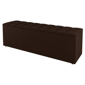 Calçadeira Baú Solteiro Cora 90cm Sintético Marrom - Abmaza