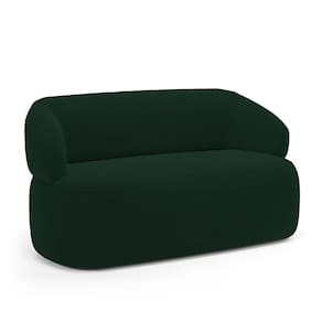 Sofá Orgânico 02 Lugares Living Glee 140cm Veludo Verde Escuro - Abmaza