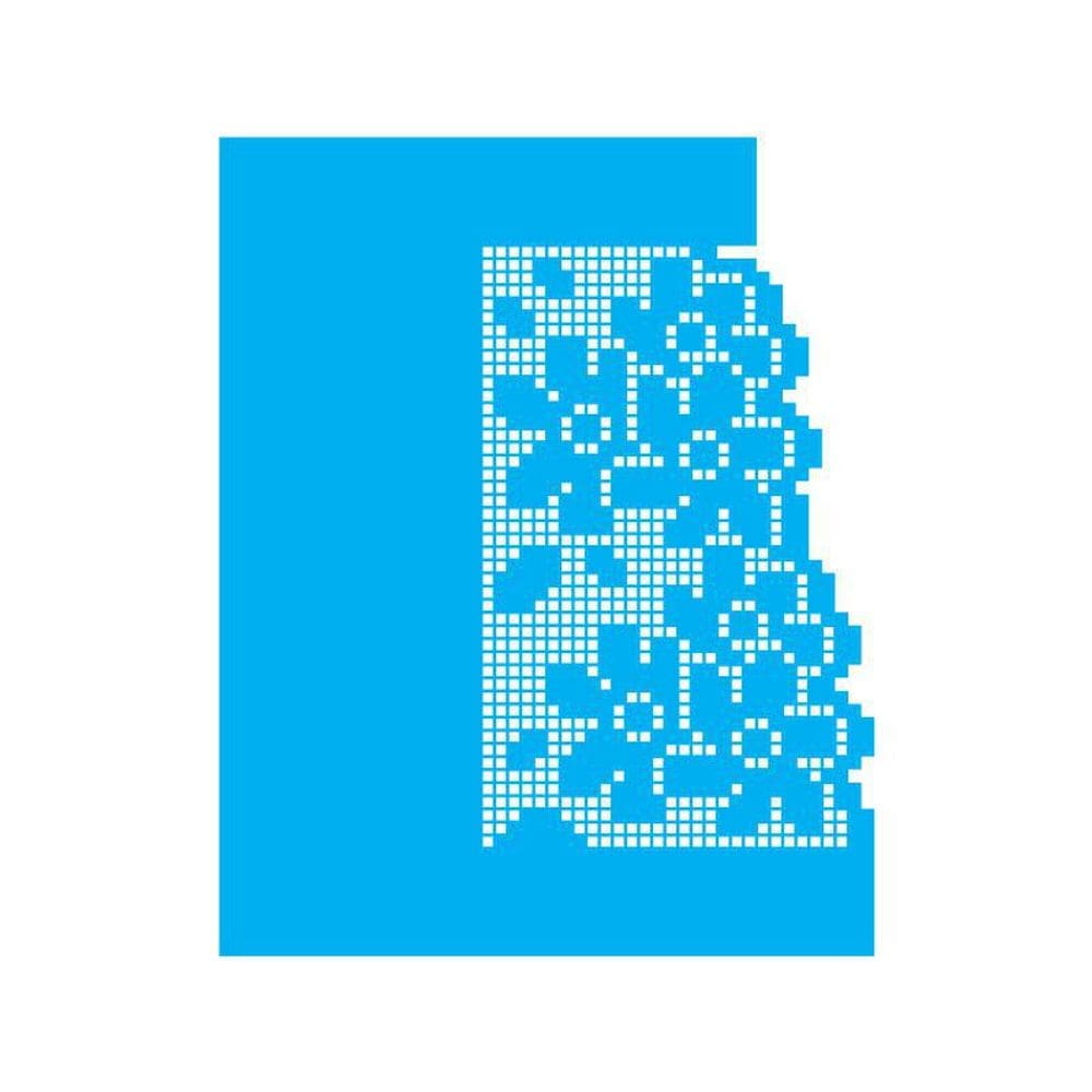 Stencil Tamako Falso Crochê Floral - 20X25Cm - Ref 9285