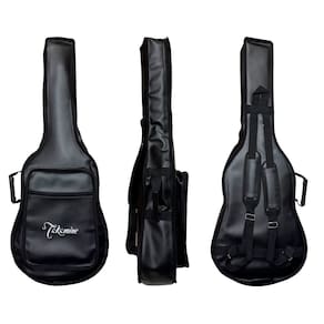 CAPA BAG P/ VIOLÃO FOLK CARGO COURO SINTÉTICO "TAKAMINE" PRETO