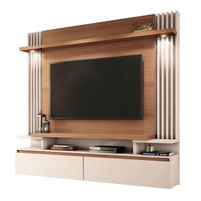 Painel para TV Home Suspenso Cosmo Nature Off White - HB Móveis