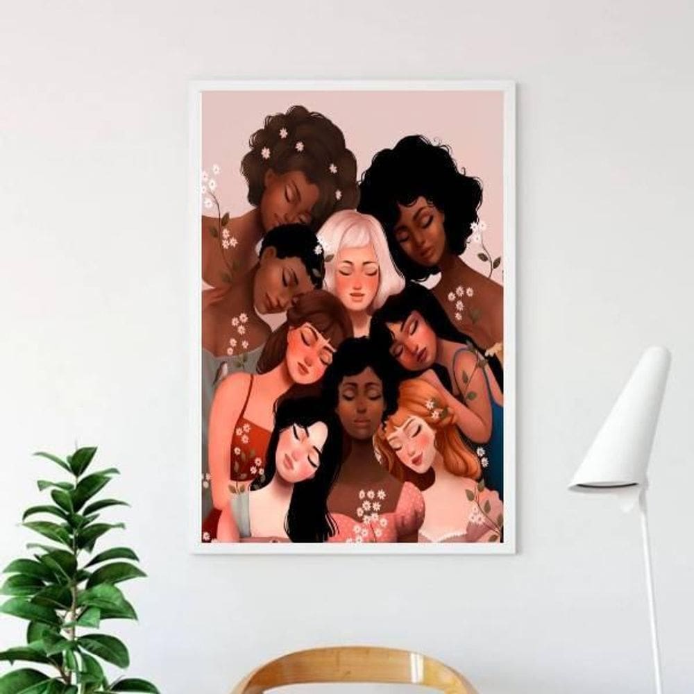 Quadro Beleza Humana 33X24Cm - Com Vidro Moldura Branca