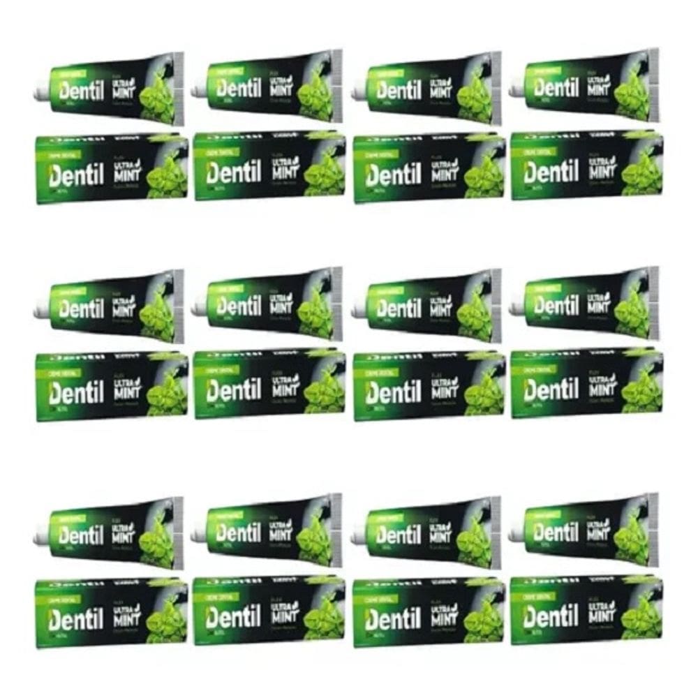 12 Creme Dental Dentil Ultra Mint Com Xilitol S/ Flúor Menta