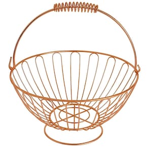 Fruteira De Mesa Aramada Redonda Inoxidável Rose Gold 24cm