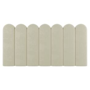 Painel Cabeceira Cama Box Casal King Size Lana 195cm Sintético Bege - Abmaza