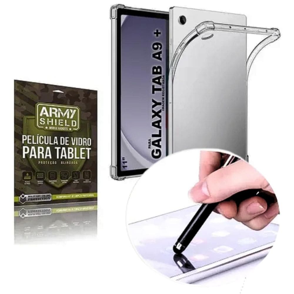 Capa + Caneta Para Tab A9 Plus + Película De Vidro 3D