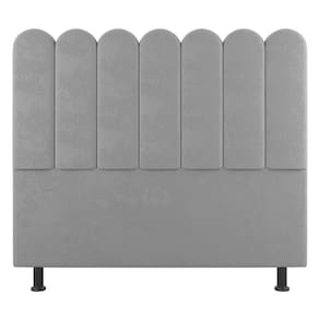 Cabeceira Cama Box Solteiro Lana 100cm Suede Cinza Claro- Abmaza
