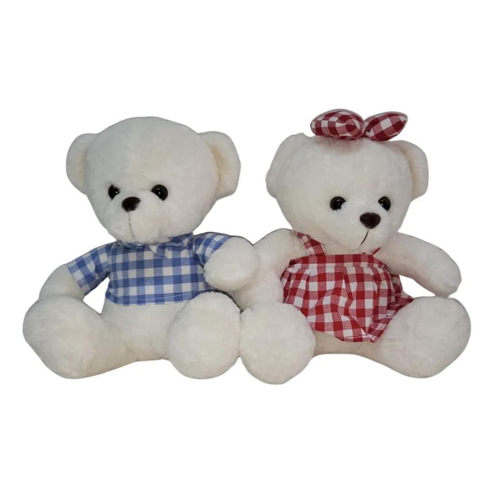 Kit 2 Ursinhos De Pelúcia Casal Bebê 30Cm