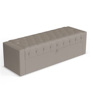 Calçadeira Báu Queen Size Atena 160cm Capitonê Suede Bege - Abmaza