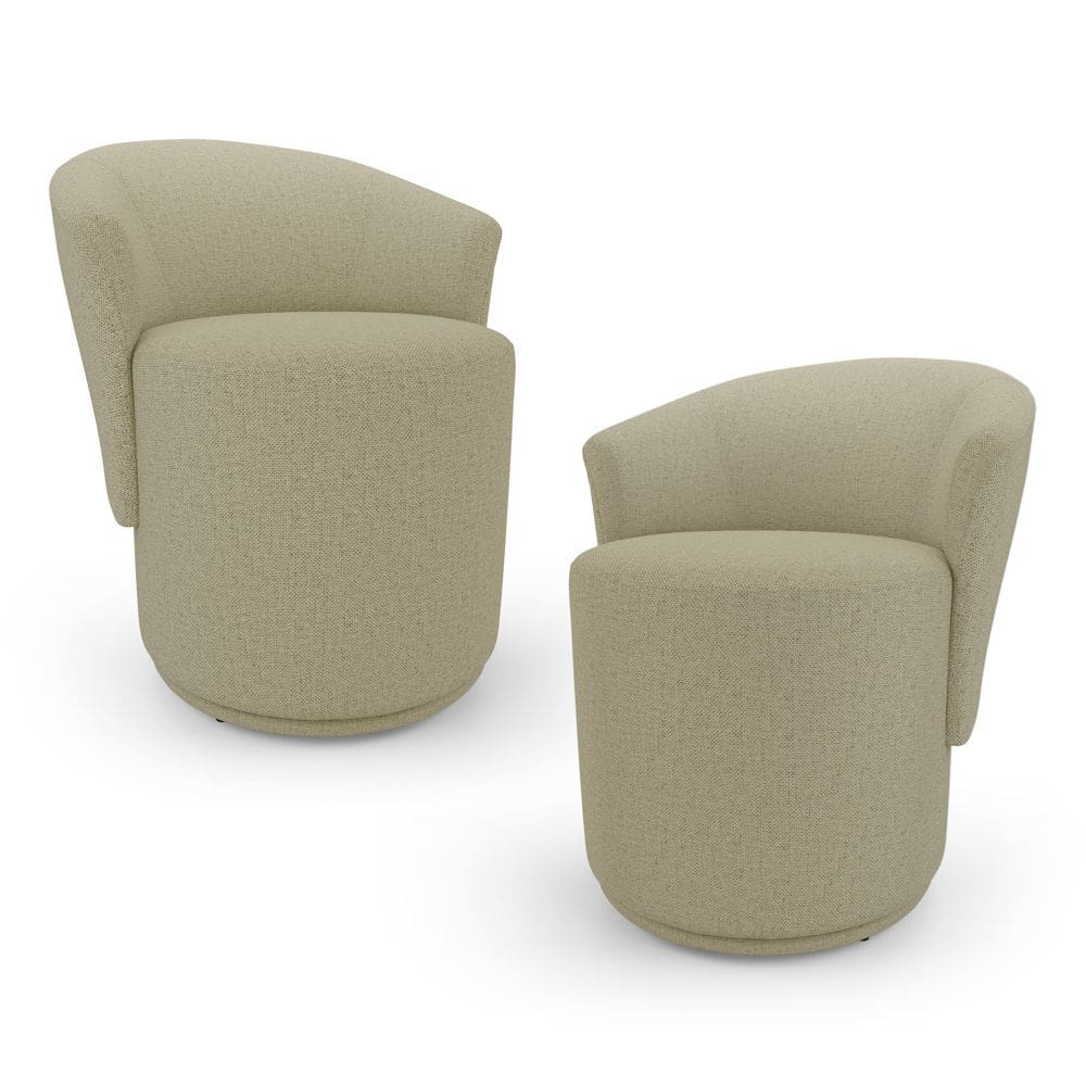 Kit 02 Poltronas Orgânicas Living Mavi Fixa Linho Bege - Abmaza