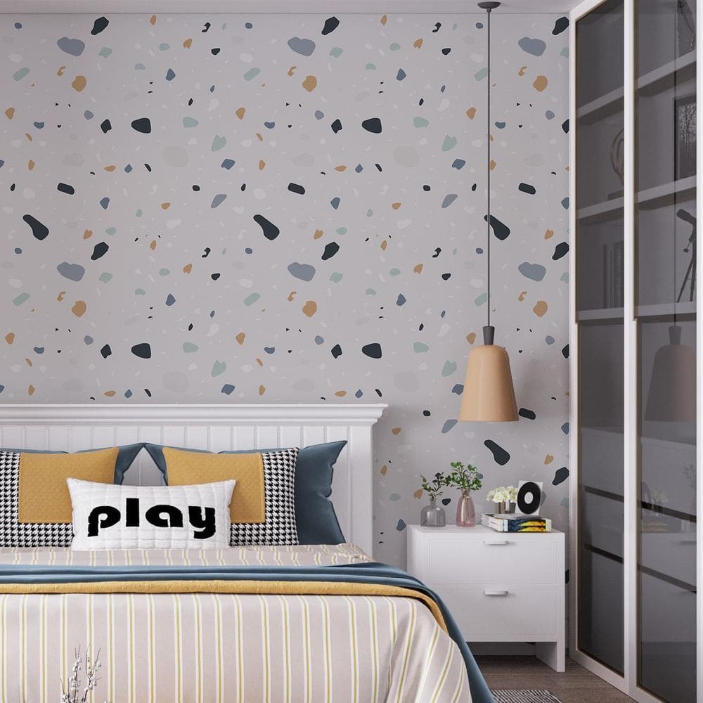 Kit 5 Rolos Papel De Parede Adesivo Granilite Colorido 3,0M