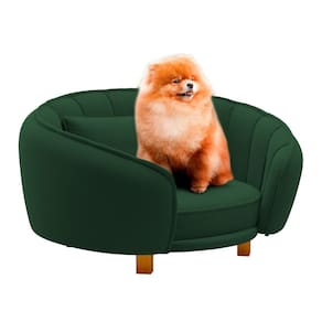 Mini Cama Poltrona Pet Lary Baby Para Cachorro Veludo Verde - Abmaza
