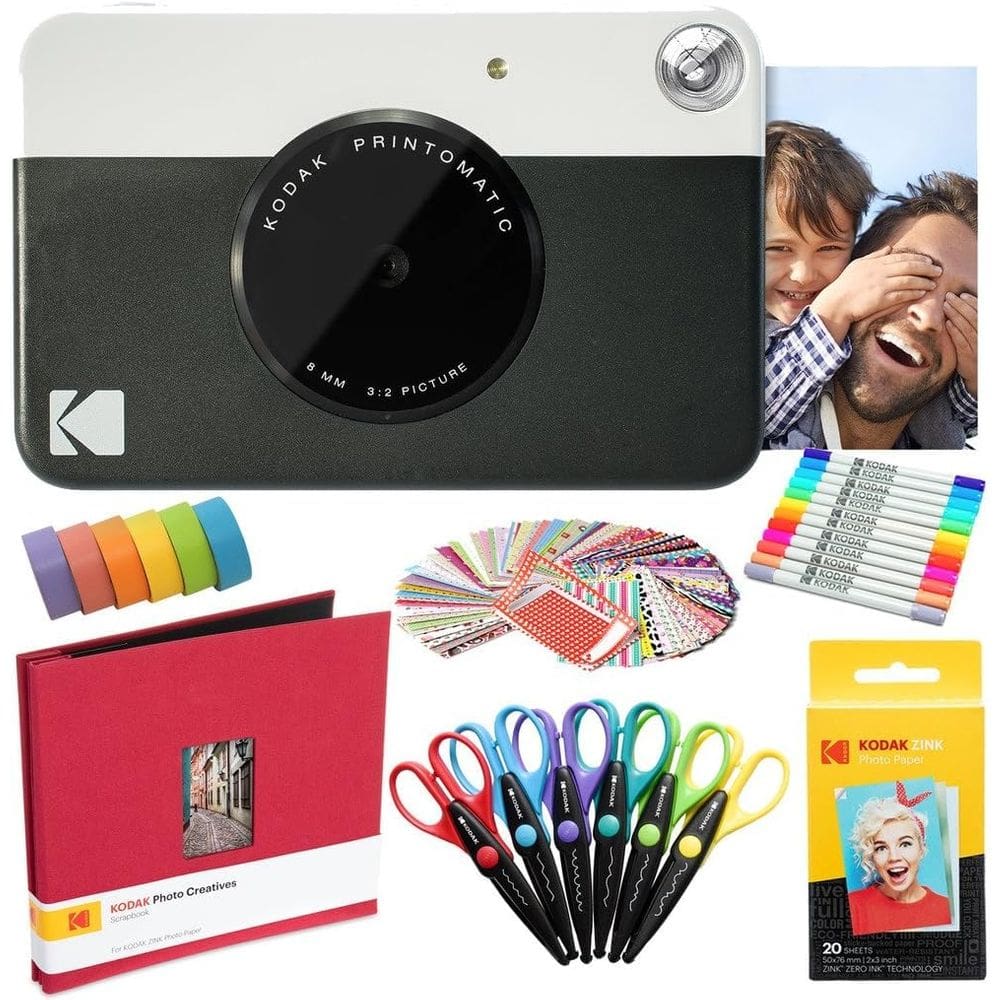 Pacote de arte preta para câmera instantânea Kodak Printomatic