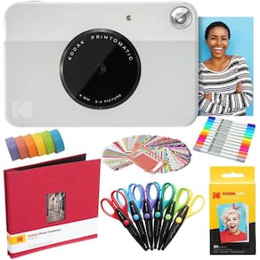Câmera instantânea KODAK Printomatic Grey Art Bundle e acessórios