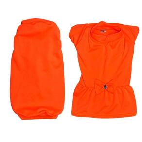 Kit Roupas Para Pet Camiseta E Vestido Neon Laranja Egg