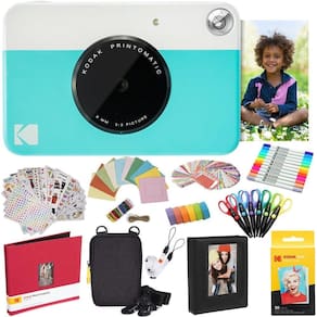 Câmera instantânea KODAK Printomatic Blue com papel de zinco e muito mais