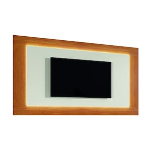 Painel Moderno com LED 2,20m - Atenas-Naturale/Off White - Mavau Móveis
